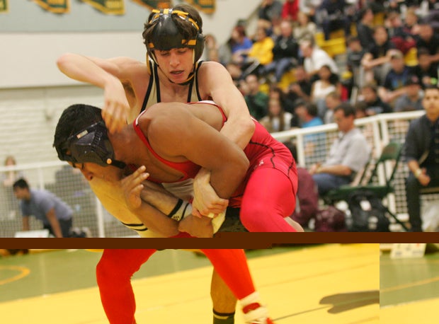 Desert Vista junior Alex Carrillo (top) admittedly gave up in a match last year, and has since turned it into a learning experience.