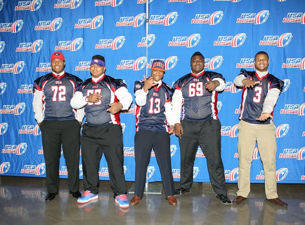 SEC athletes are Alabama-bound offensive lineman Montel McBride (Plant City, Fla.), Auburn-signee and defensive back Nick Ruffin (Duluth, Ga.), Florida-bound receiver Moral Stephens (Perry, Fla.), Georgia-bound offensive lineman Isaiah Wynn (St. Petersburg, Fla.) and LSU-bound defensive lineman Trey Lealaimatafao (San Antonio, Texas). 