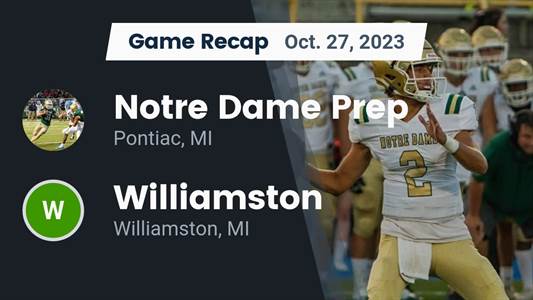 Football Game Recap: Williamston Hornets vs. Notre Dame Prep Fighting Irish