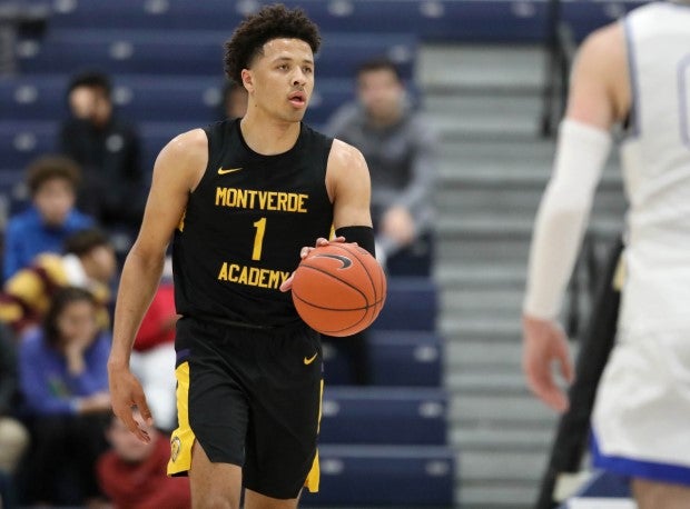 Cade Cunningham brings the ball up the court during his senior season Montverde Academy.
