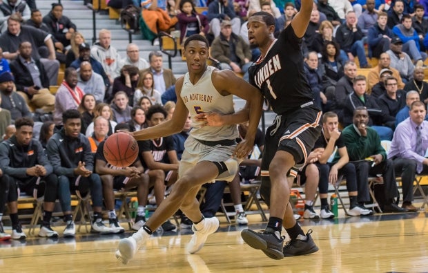 R.J. Barrett in action against New Jersey power Linden in February.