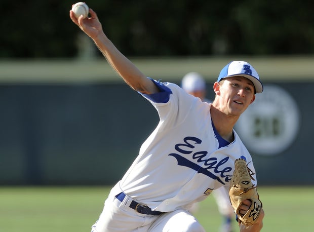 Griffin Canning, shown here in earlier action, was a star on the mound for Santa Margarita in Friday's Southern Section title game victory.
