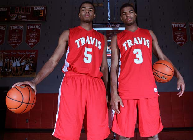 Andrew Harrison (left) and his twin brother, Aaron, are the No. 2 and No. 3 overall prospects, respectively, in Class of 2013.
