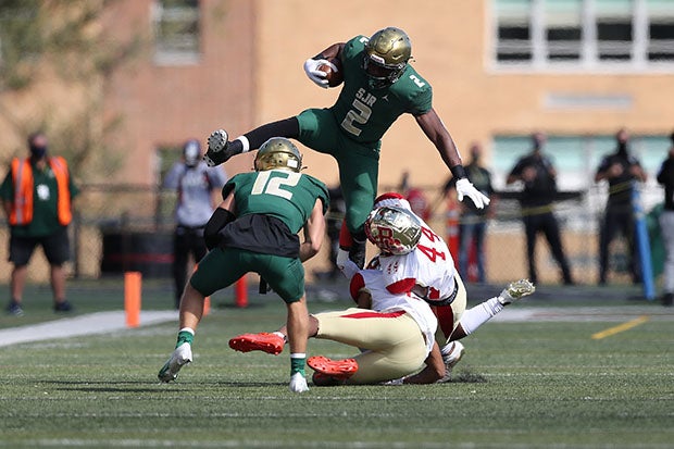 Audric Estime in action during an October game against Bergen Catholic.