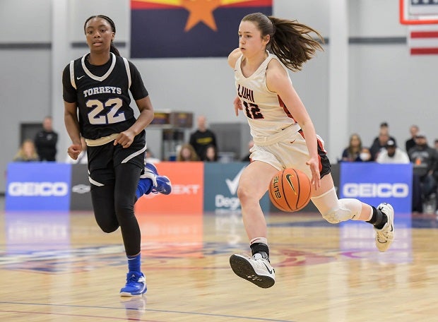 In action here at the Nike TOC in December, Syla Swords led No. 2 Long Island Lutheran to a NYS Federation AA title over the weekend, scoring 27 in the 99-58 win over St. Mary's. (Photo: Darin Sicurello)