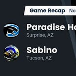 Football Game Recap: Paradise Honors Panthers vs. Sabino Sabercats
