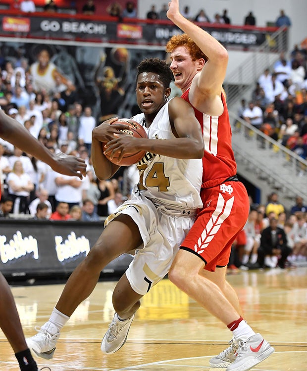 Bishop Montgomery guard David Singleton drives to the basket.