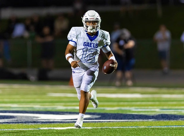 No. 2 Bishop Gorman faces No. 6 Miami Central in MaxPreps Top 25 showdown this week. Gaels' senior quarterback Micah Alejado has the offense rolling with 122 points over the first two games while the Rockets are playing their season opener. (Photo: Caleb Brown)