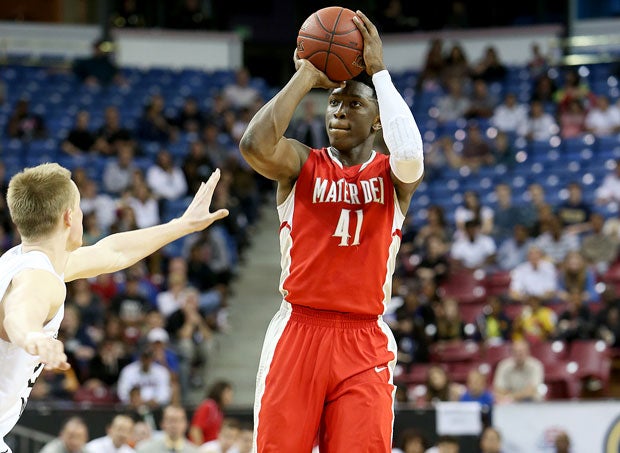 Stanley Johnson scored 26 points and grabbed 12 boards Saturday night to help Mater Dei win its third California state crown in a row, beating Aaron Gordon and Archbishop Mitty 50-45.