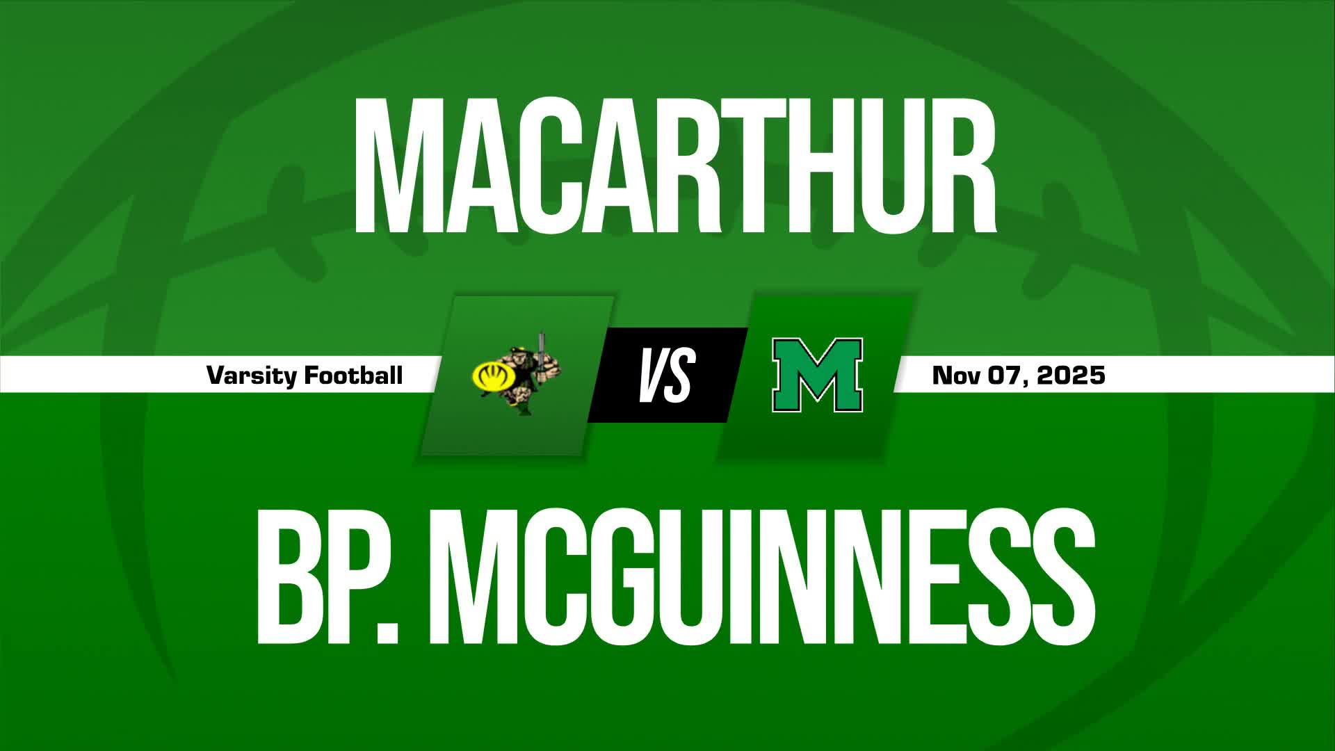 Football Recap: Seven Straight Road  Victories for Bishop Mcguinness + How To Watch