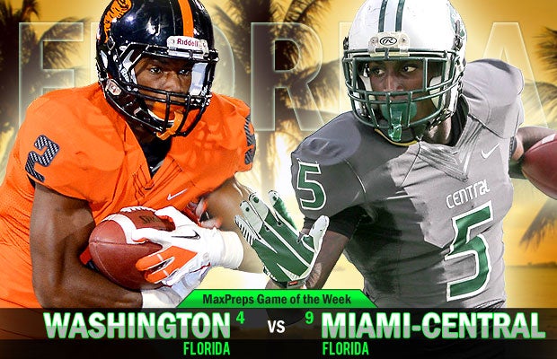 A Miami showdown between No. 4 Washington and No. 9 Central highlights this week's list of top games across the country.