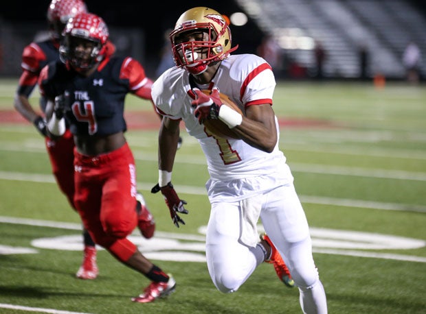 Jeffrey Okudah is recruited as a safety, but he does it all for South Grand Prairie. 