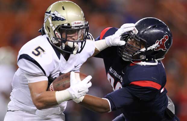 Sean McGrew rushed for three touchdowns on Friday night to power St. John Bosco over St. Louis.