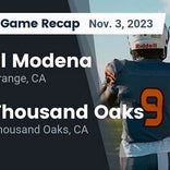 Football Game Recap: Thousand Oaks Lancers vs. El Modena Vanguards