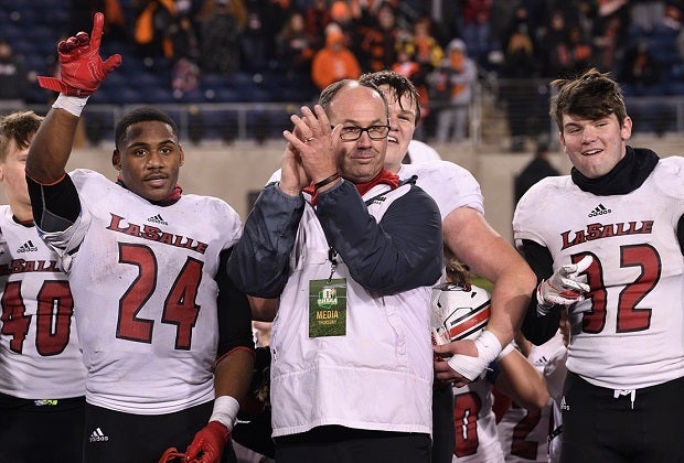 La Salle coach Pat McLaughlin, seen in 2019, has a tough schedule prepared for the Lancers this season, facing reigning MaxPreps National Champion IMG Academy as well as Trinity and Cathedral.