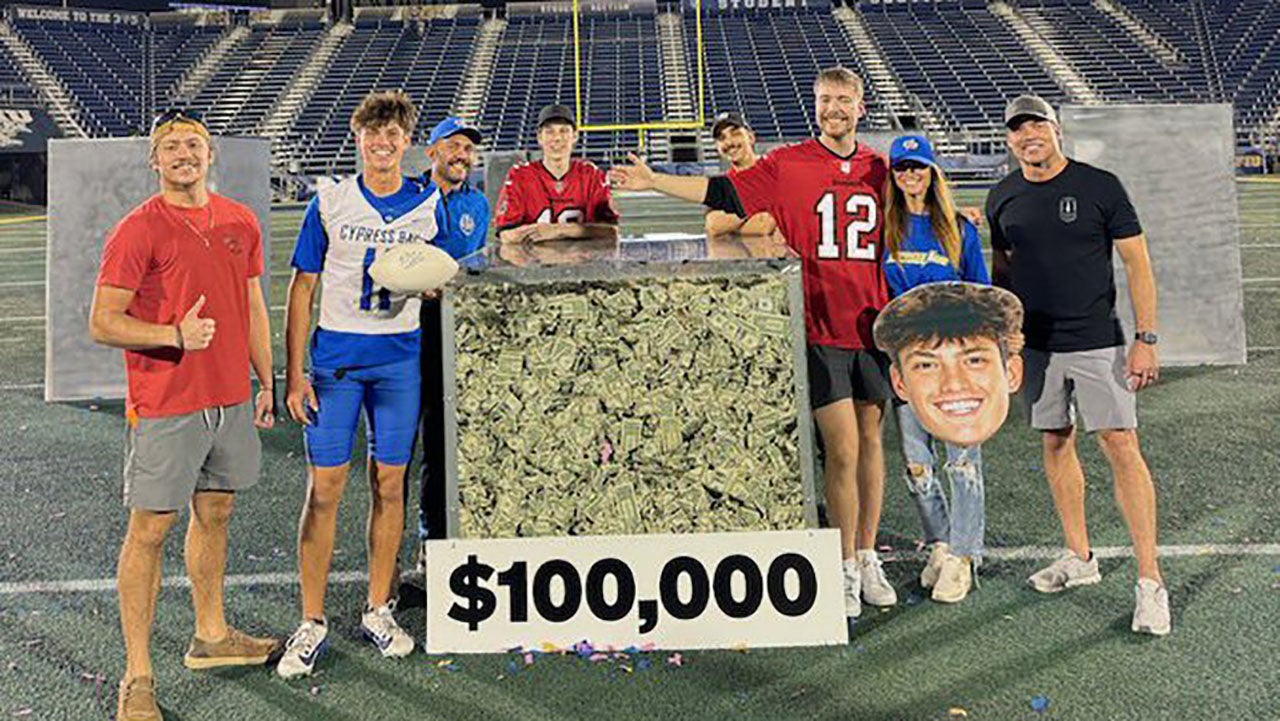 High school football: Florida senior Jake Balanovich tops NFL Icon Tom Brady in $100,000 Mr. Beast challenge
