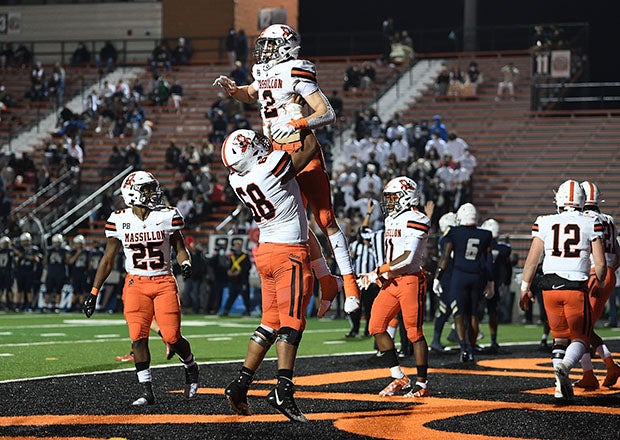 Since Ohio instituted state playoffs in 1972, Massillon Washington has reached the championship game six times but lost in each appearance, including this 2020 Division 2 title contest against Archbishop Hoban. (Photo: Jeff Harwell)