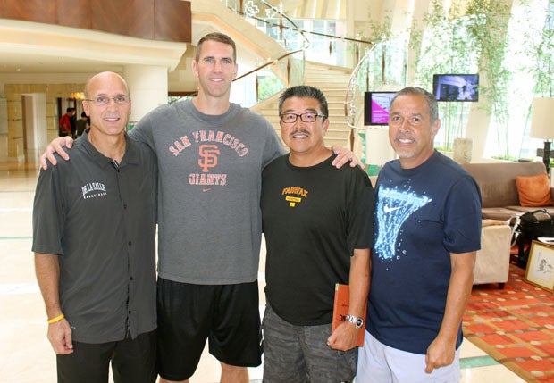 Back at the hotel: Frank Allocco, Tim Kennedy, Harvey Katani and Tony Dorado.