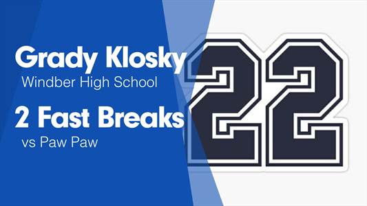 Grady Klosky Game Report: vs Portage