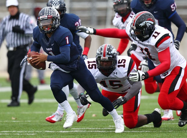 Ed Oliver (11) was constantly in pursuit for Westfield (Houston, Texas).