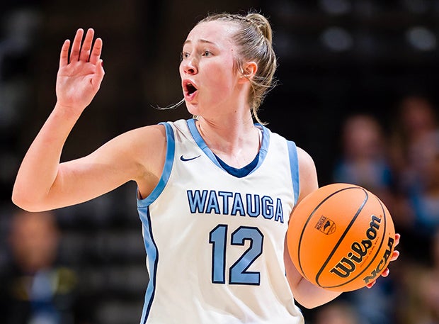 Kate Sears of Watauga is the North Carolina MaxPreps Player of the Year. The Virginia Tech commit nearly averaged a triple-double this season with 22.7 points, 13.1 rebounds and 9.3 assists per game. (PHOTO: Brad Arrowood)