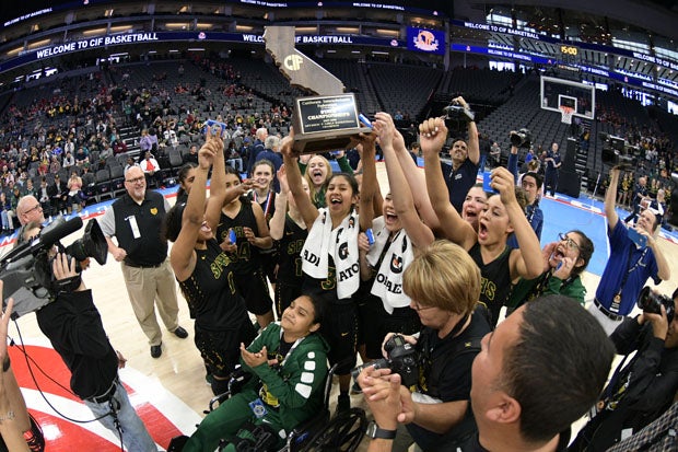 Sierra Pacific celebrates its first state title.