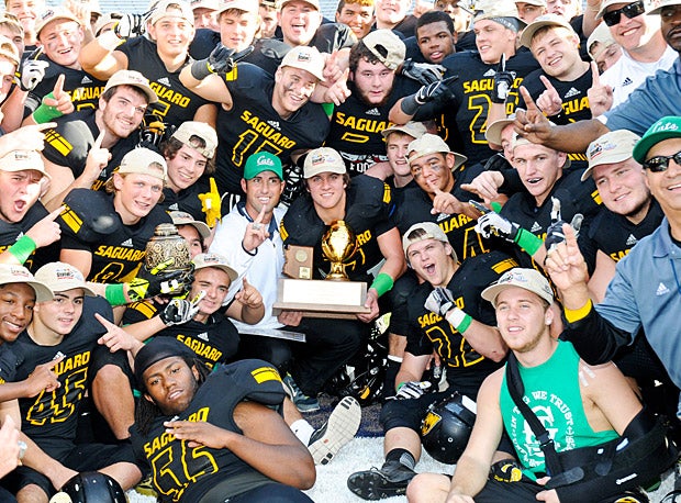 Saguaro (Scottsdale) celebrates the Arizona Division 3 state title.