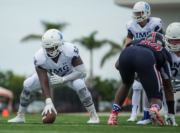 IMG Academy center Cesar Ruiz is ranked the No. 162 player in the country among 2017 football recruits, by 247Sports. Ruiz is one of 18 IMG players ranked among the nation's top 1,000.  