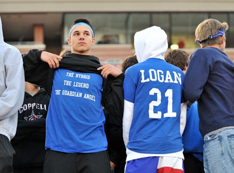 Coppell's colors are red, white and black but on this night the theme was blue, the color of Jacob's favorite team, the University of Kentucky.