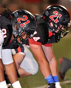 Coppell players wore Jacob's No. 21 on
their helmets.