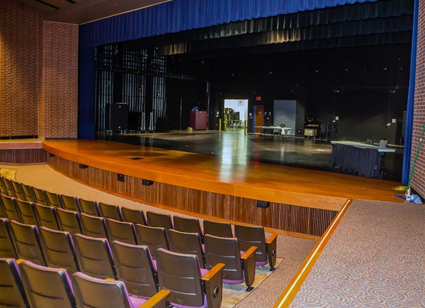 The theater has seating for 456.