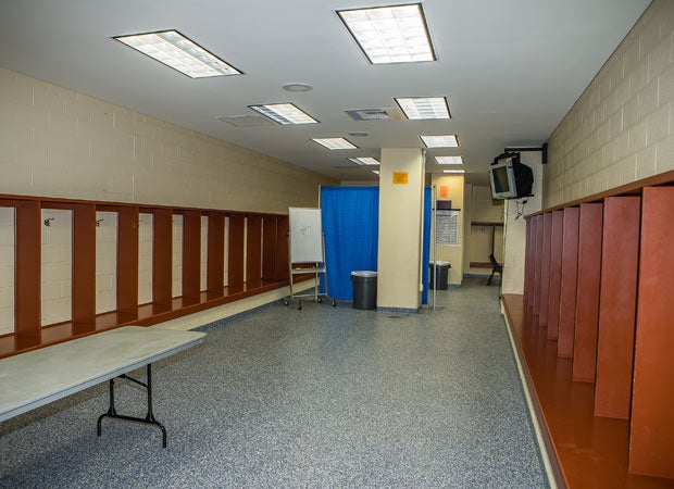 One of the locker rooms.