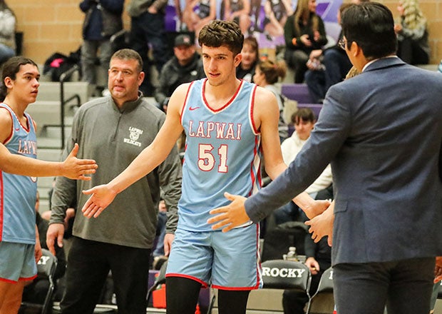 Kase Wynott is introduced prior to a December win over Royal (Royal City, Wash.) where he scored 42 points, grabbed 13 rebounds and dished out 10 assists. (Photo: Sam Stringer)