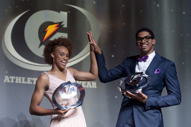 Brianna Turner and Karl Towns Jr. were crowned Gatorade National Athletes of the Year Tuesday at the Loews Hotel Hollywood.