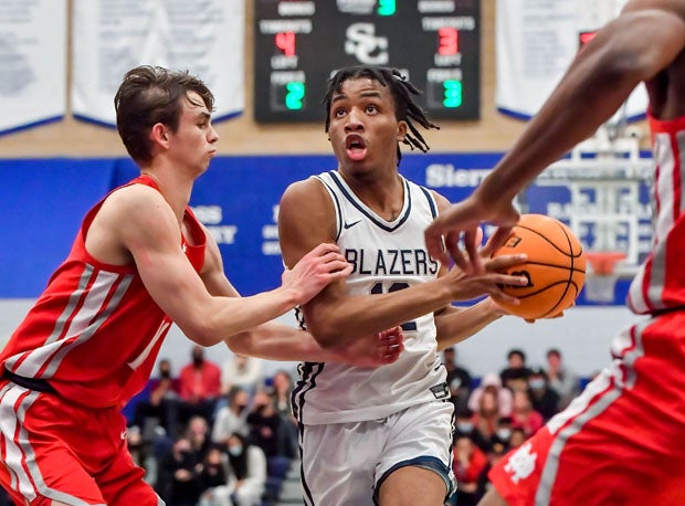 Sierra Canyon's Ramel Lloyd (12) was active all night and finished with 10 points.
