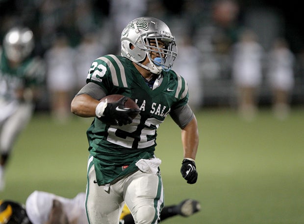 John Velasco rushed for 145 yards and three touchdowns in De La Salle's 35-10 win over Servite.