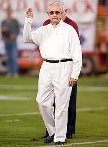 Miller was honored at halftime two weeks
ago during Servite's Golden Anniversary
game with Mater Dei at Angels Stadium.