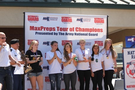 MaxPreps honored the San Ramon Valley girls soccer team as part of the Tour of Champions presented by the Army National Guard.