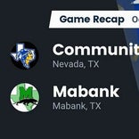 Football Game Recap: Mabank Panthers vs. Community Braves