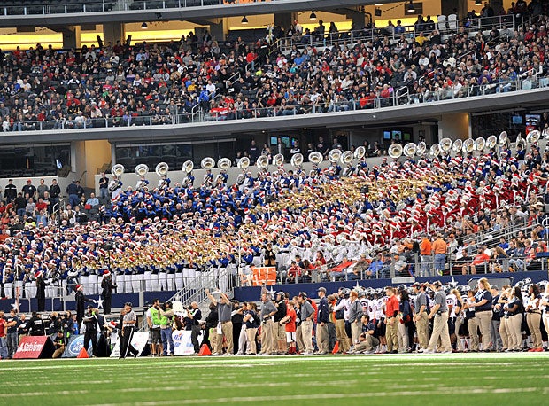 The Allen band takes up multiple sections during the 5A Division I final.