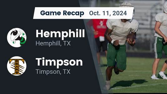 Football Recap: Timpson Finds Home Field Redemption Against Hemp