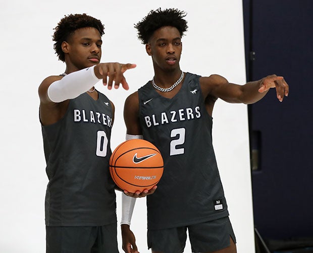 Guards LeBron James Jr. (left) and Zaire Wade