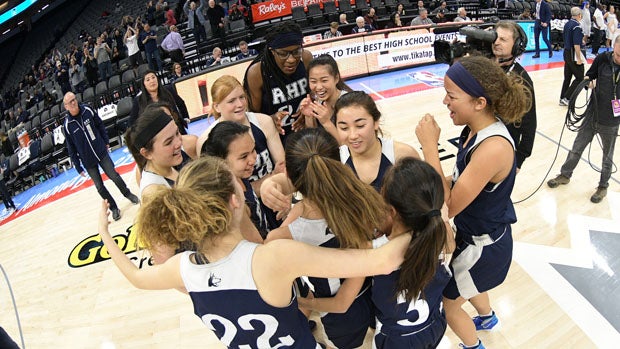 Rolling Hills celebrates its first state title after losing in last season's D5 title game. Both games were at Golden 1 Arena.