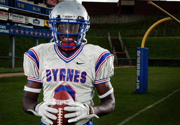 Akia Booker is explosive at wide receiver for Byrnes.