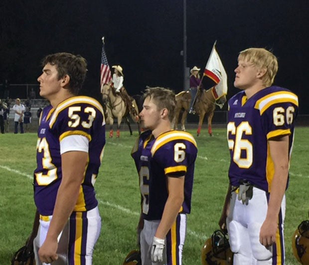 Middletown players during the national anthem.