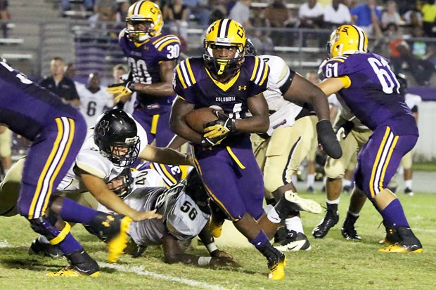 Columbia sophomore running back Lonnie Underwood has rushed for 967 yards and 22 touchdowns while helping his team to a 5-0 record. Columbia was selected the initial winner of the MaxPreps Florida Team of the Week, presented by the Florida National Guard.