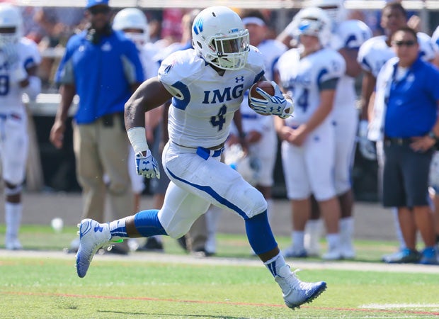 IMG Academy running back Tony Jones breaks into the open.