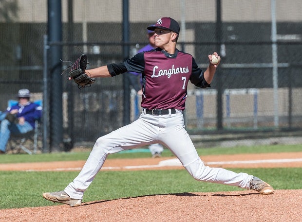 Colson Kostelnik delivers from George Ranch during a recent outing against Lufkin.