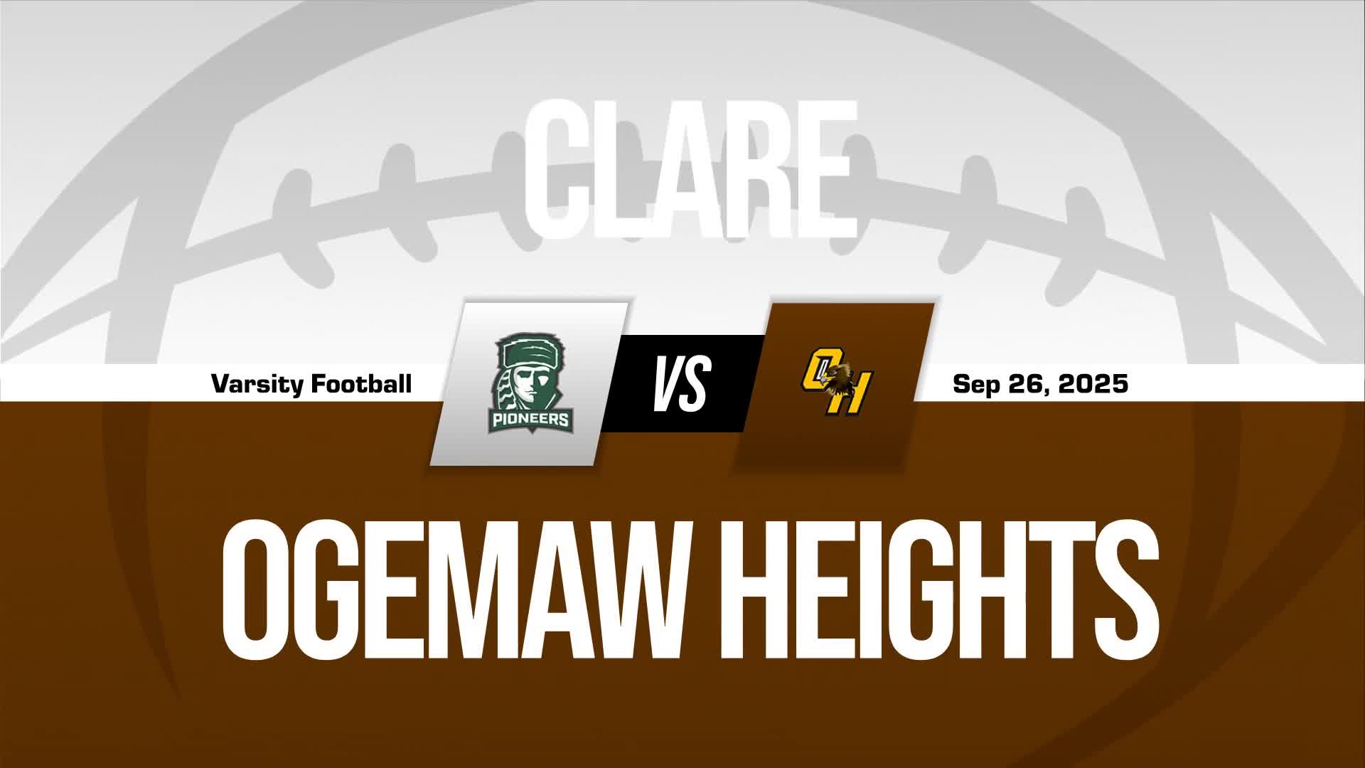 Football Game Preview: Clare Pioneers vs. Shepherd Bluejays + How To Watch