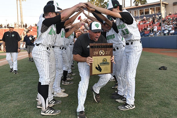 Thousand Oaks celebrates its win in California's Southern Section Division 2 title game.